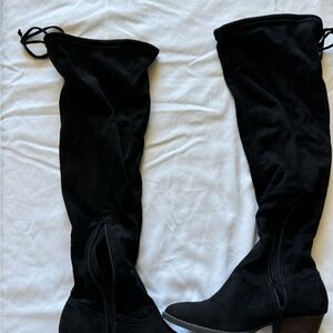 Low heel knee high boots